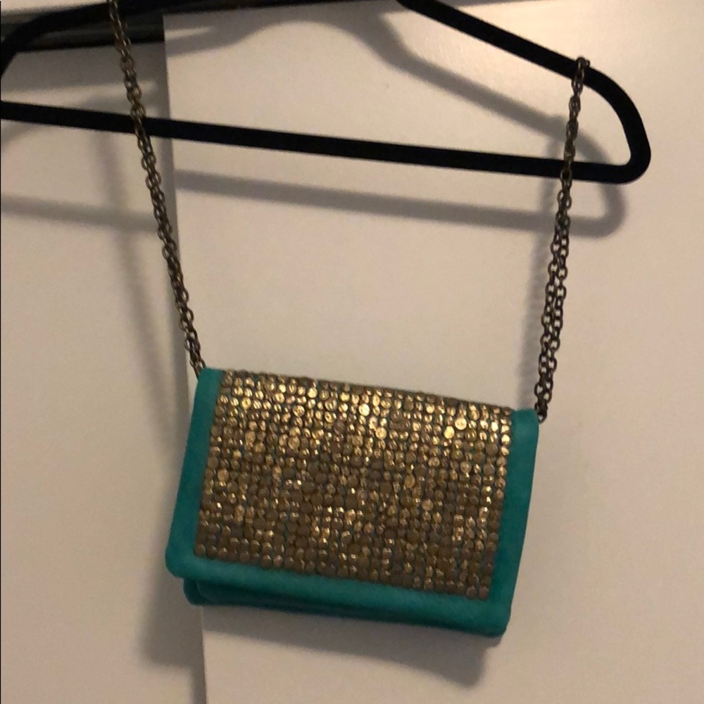Urban Outfitters Teal & Gold handbag